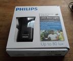 Boxed Philips LED bike light, front view