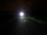 Philips LED bike light, on high, oncoming shot from 20 m