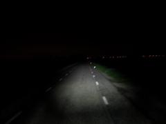 Philips LED bike light, road2, lamp on high, camera in hand at 1.80m high