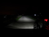 Philips LED bike light, beam shot on high